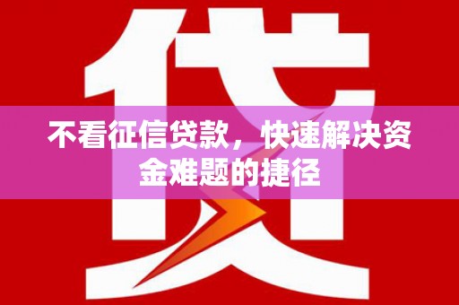 漳县不看征信贷款，快速解决资金难题的捷径