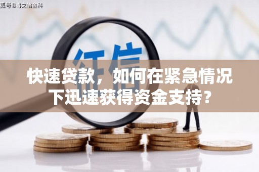 漳县快速贷款，如何在紧急情况下迅速获得资金支持？