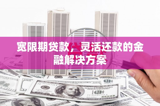 漳县宽限期贷款，灵活还款的金融解决方案