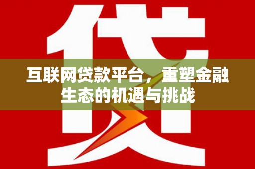 漳县互联网贷款平台，重塑金融生态的机遇与挑战