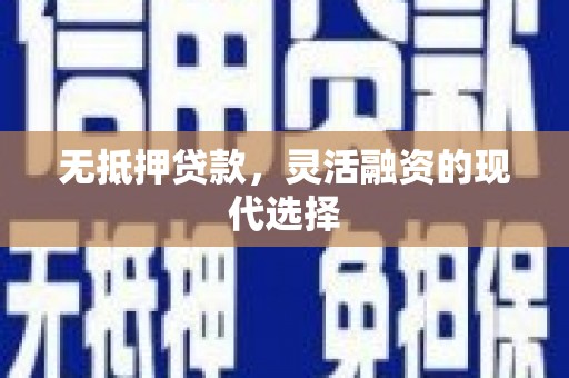 漳县无抵押贷款，灵活融资的现代选择