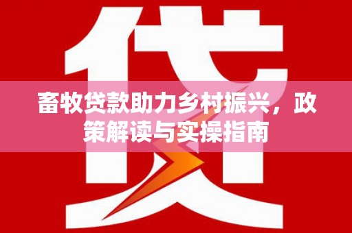 漳县畜牧贷款助力乡村振兴，政策解读与实操指南