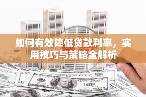 漳县如何有效降低贷款利率，实用技巧与策略全解析
